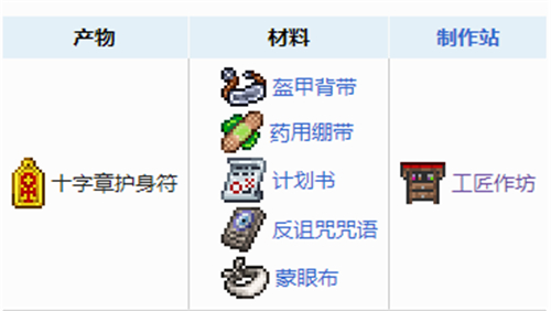 泰拉瑞亚十字章护盾合成图 1.4十字章护身符怎么做